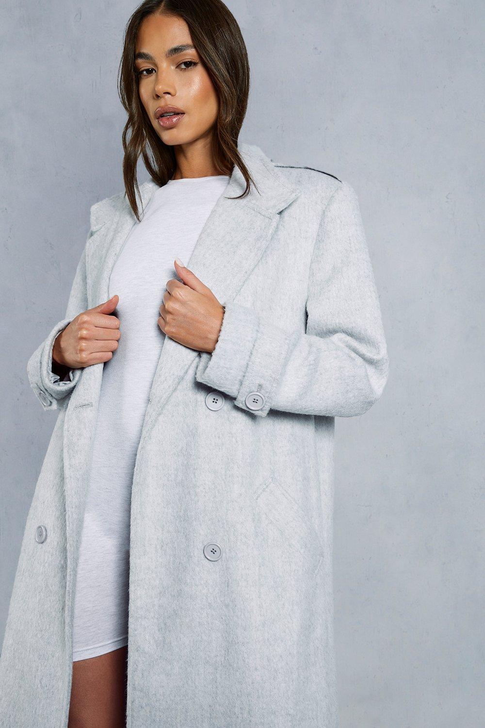 Oversized Utility Wool Look Trench Coat